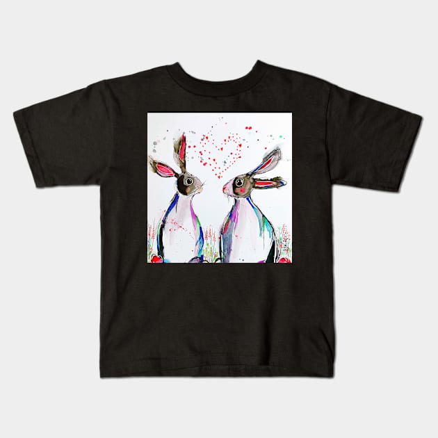 Bunnies in love. Kids T-Shirt by atep